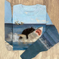 Women's Funny Black Cat Print Casual Long Sleeve T-Shirt elevenforest