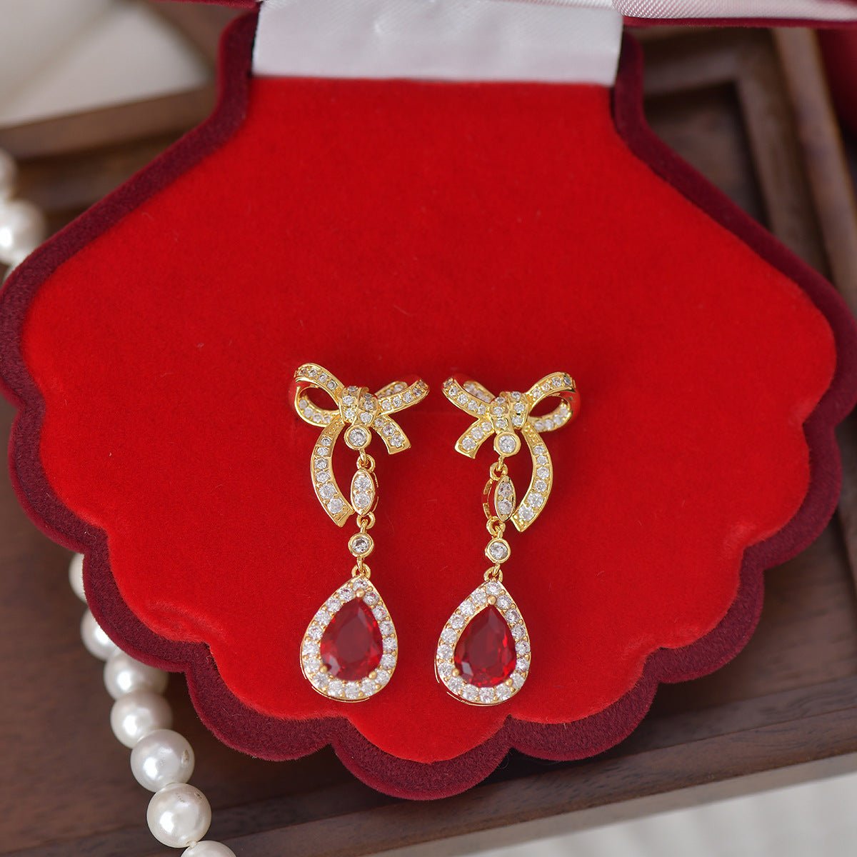 Festive Bow Drop Earrings