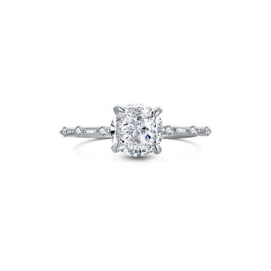 Round Cut 925 Sterling Silver Halo Ring
