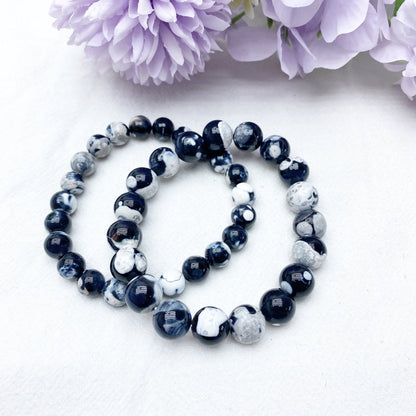 Galaxy Tiger Eye & Orca Onyx Chakra Bracelet 8mm