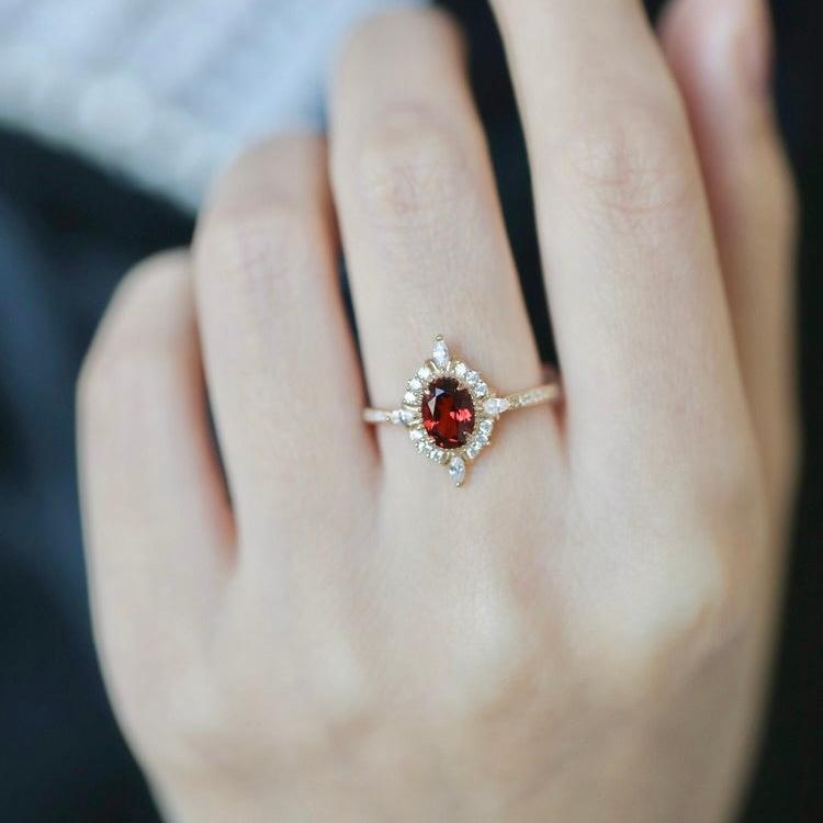 Garnet Baroque Ring