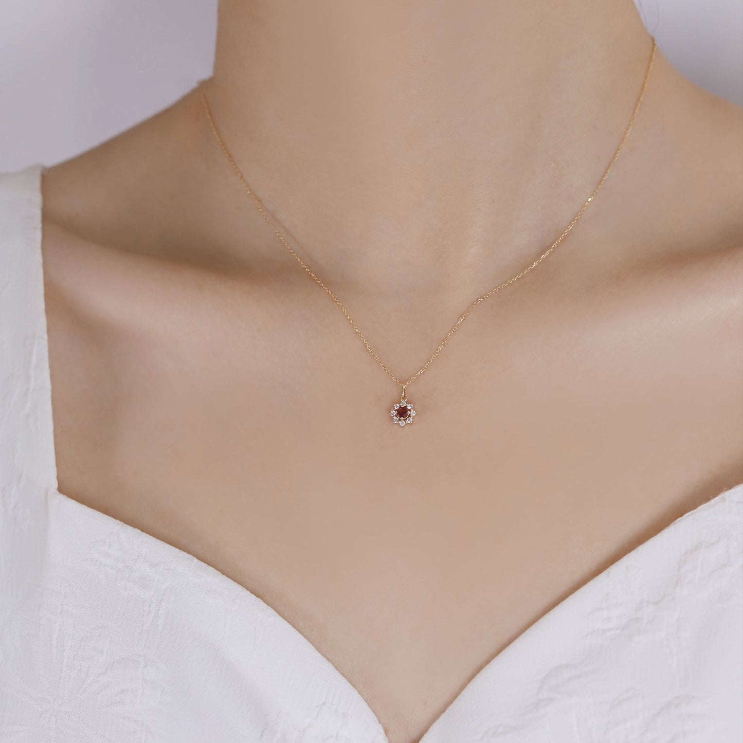Garnet Blossom Necklace