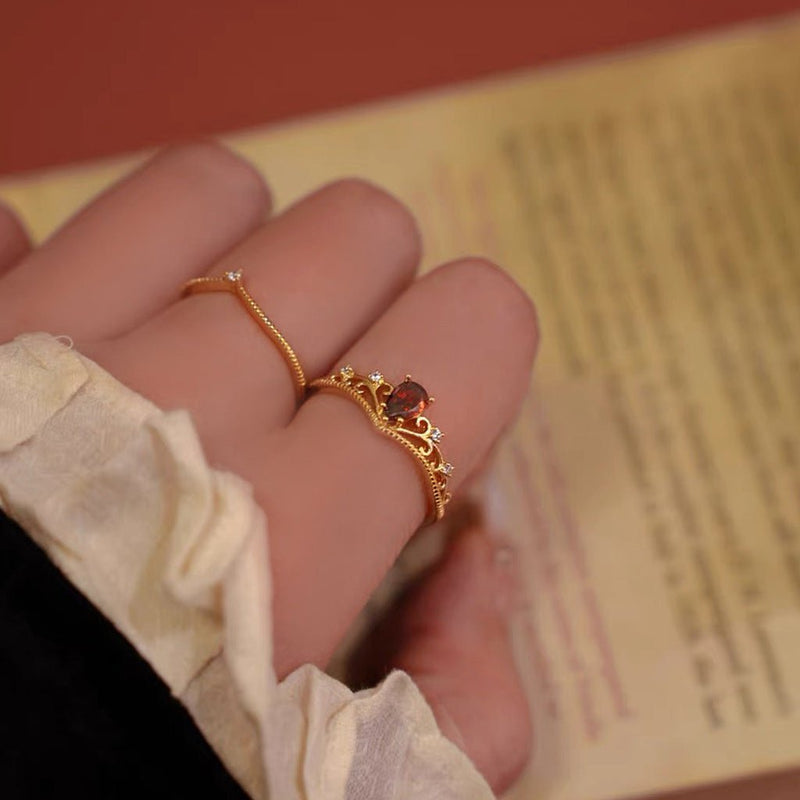Garnet Tiara Ring Set