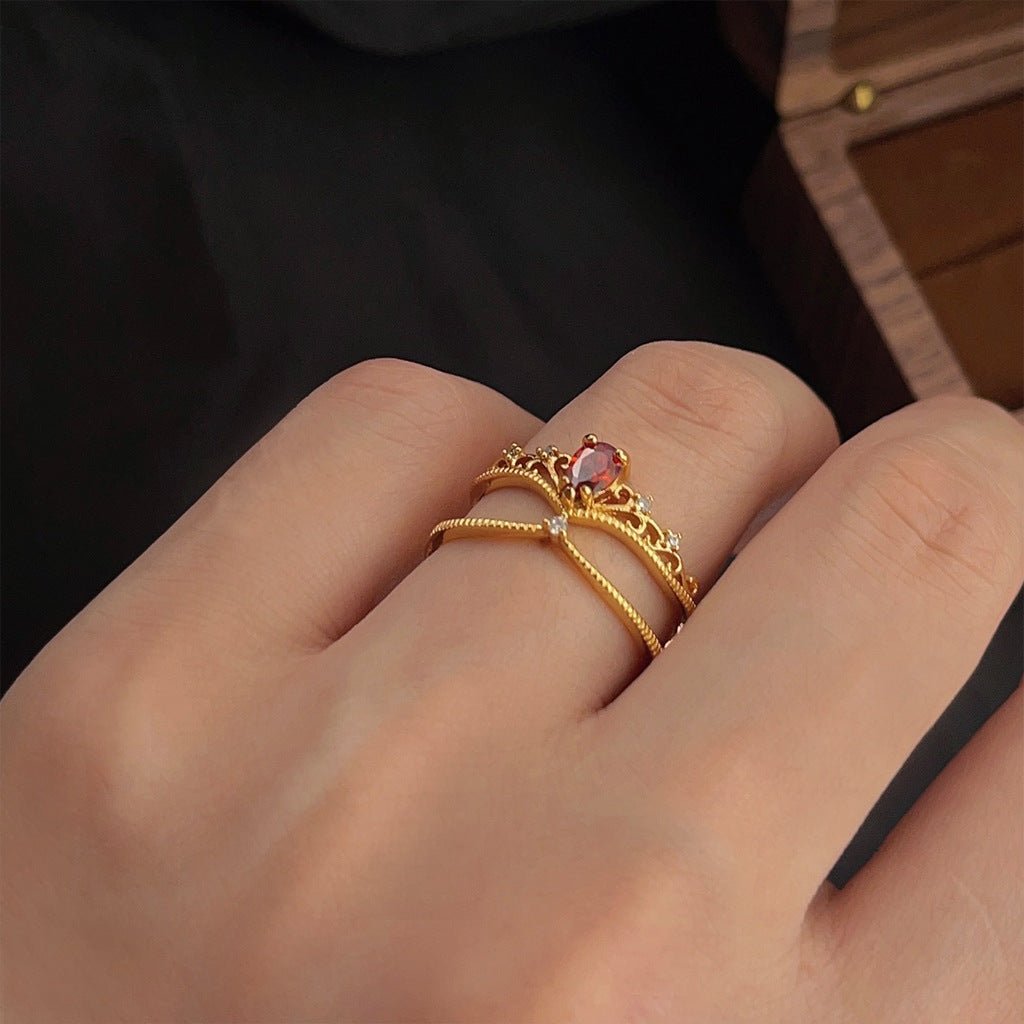 Garnet Tiara Ring Set