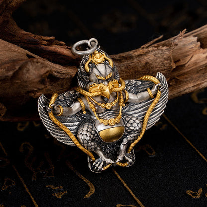 Garuda Wisdom Necklace in 925 Sterling Silver for Protection