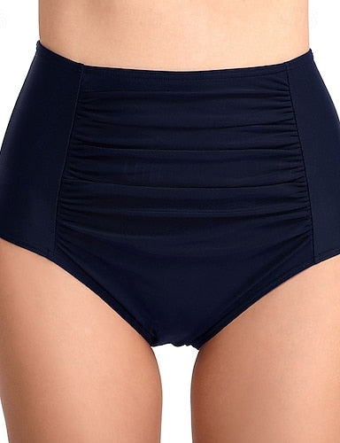 Swim Shorts High Waisted Bikini Bottom One Pieces Colored Brief Leg Quick Dry Elastic Bottoms Surfing Beach Swimming Summer