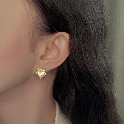 Gilded Heart Earrings