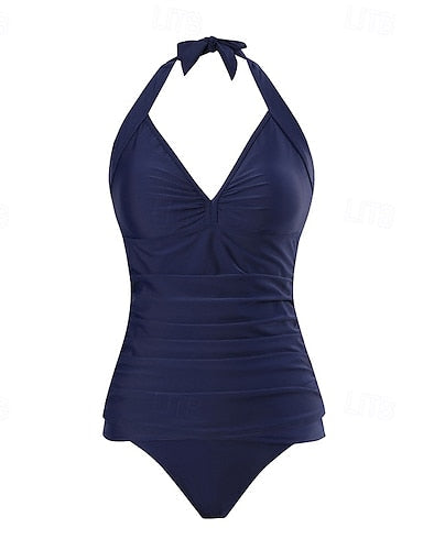 Halter Bikini Top Bathing Suit Swimsuits Colored Uv Protection Elastic Sleeveless Swimwear Swimsuit Surfing Diving Swimming Summer
