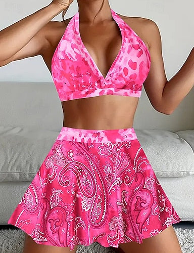 Tankini Two Piece Swimsuit Backless Swimwear Swimwear Black Yellow Breathable Quick Dry Lightweight Sleeveless - Swimming Surfing Beach Summer Spring