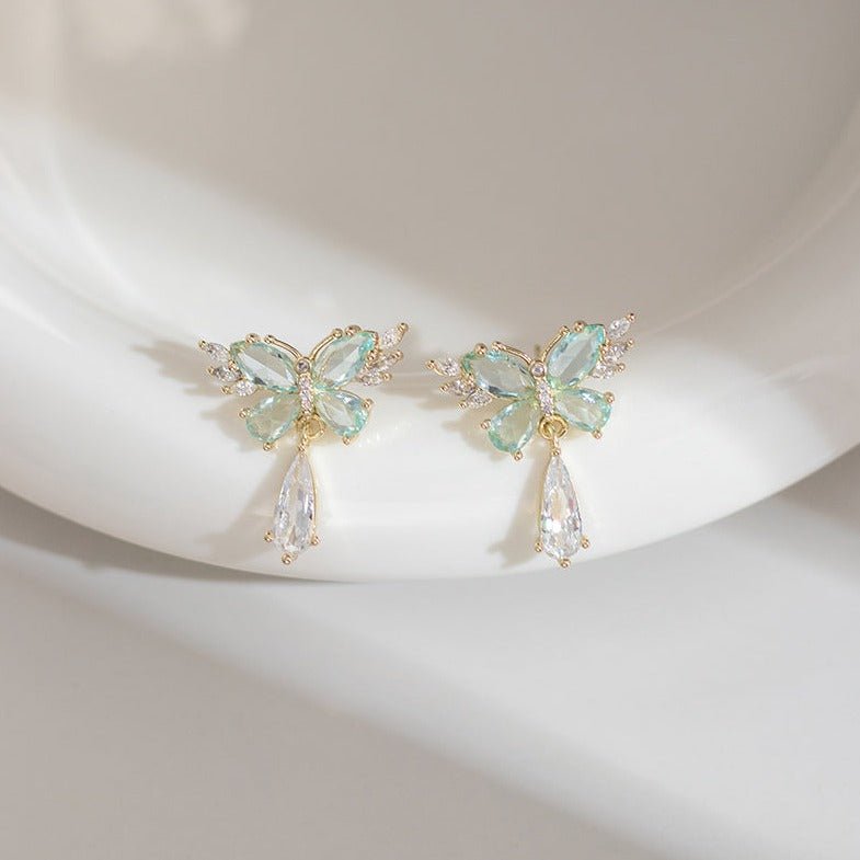 Green Butterfly Earrings