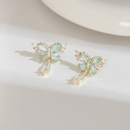 Green Butterfly Earrings