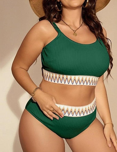 Standard Surfing Tankinis & Bikinis Bathing Top 2 Pieces Geometric Open Back Uv Protection Elastic Sleeveless Swimwear Surfing Diving Swimming Summer