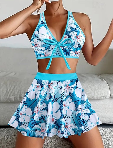 Tankini Two Piece Swimsuit Backless Swimwear Patchwork Swimwear Black Yellow Breathable Quick Dry Lightweight Sleeveless - Swimming Surfing Beach Summer Spring