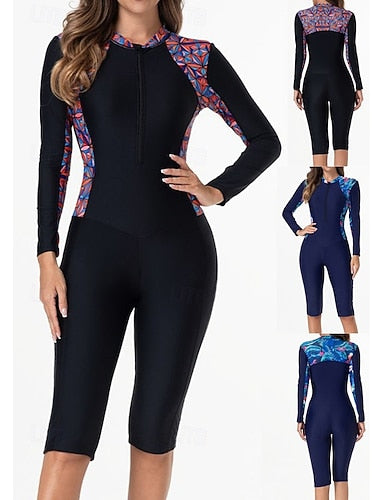 Rash Guard Bathing Suit Swimsuits Tropical Zip Up Ultra Light (ul) Uv Protection Elastic Long Sleeve Swimwear Surfing Snorkeling Spring