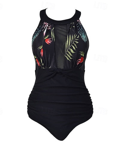 One Piece Swimsuit Mesh Swimwear Swimwear Light Pink Pink Breathable Quick Dry Sleeveless - Swimming Surfing Snorkeling Summer