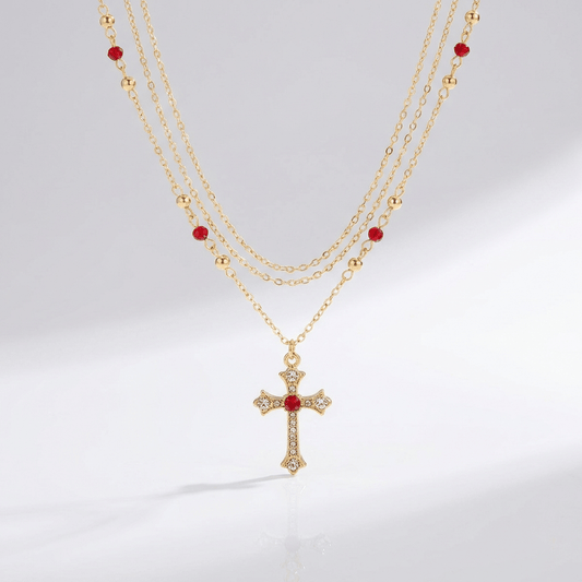 Diamond Cross & Colors Necklace
