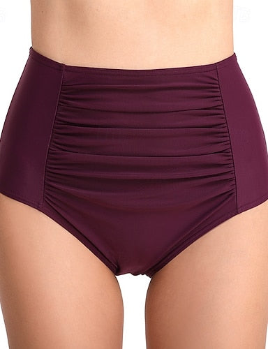 Swim Shorts High Waisted Bikini Bottom One Pieces Colored Brief Leg Quick Dry Elastic Bottoms Surfing Beach Swimming Summer