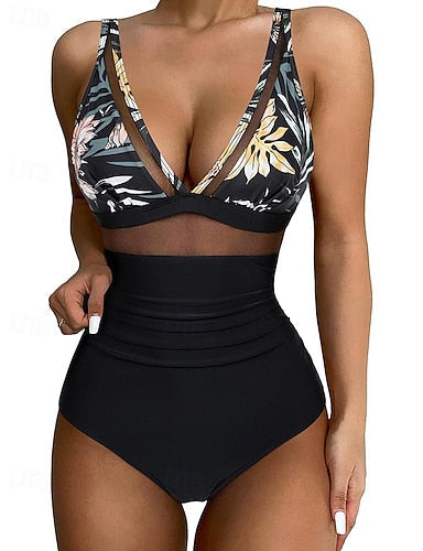 Rash Guard Bathing Suit One Piece Swimsuit Colored Leoprint Uv Protection Elastic Sleeveless Swimwear Swimsuit Surfing Diving Swimming Summer