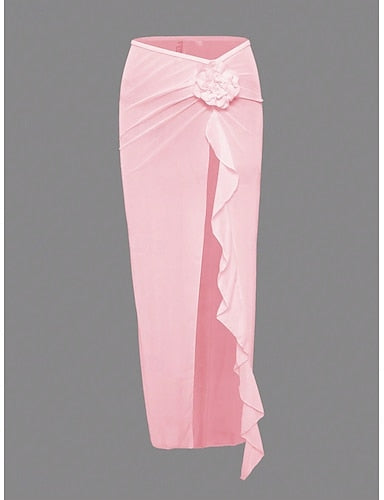 Swimwear Cover Up Wrap Skirt Swimsuit Vacation Beach Wear Color Sleeveless Long Sleeve Bathing Suits