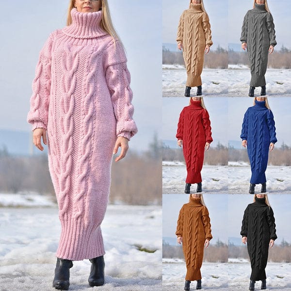 LM | Loose, twisted knit turtleneck sweater 2024