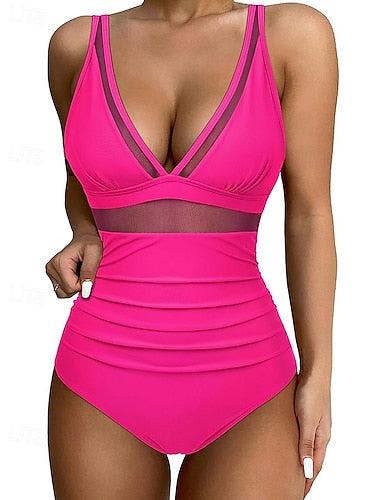 Rash Guard Bathing Suit One Piece Swimsuit Colored Leoprint Uv Protection Elastic Sleeveless Swimwear Swimsuit Surfing Diving Swimming Summer