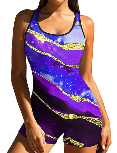 Medium Rash Guard One Piece Surfing Suit Bathing Suit Abstract Marble Color-blocking Zip Up With Built in Bra Removable Pad Uv Sun Protection Upf50+ Ultra Light (ul) Sleeveless Long Sleeve