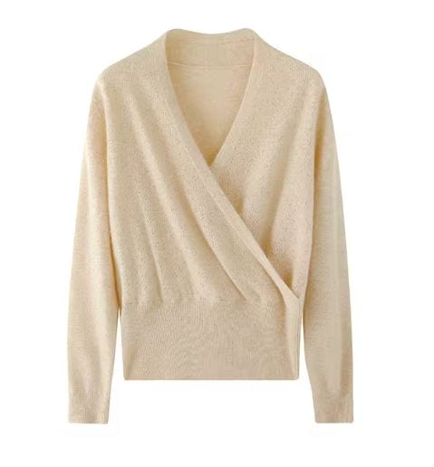 LM | Cross V-neck cashmere sweater