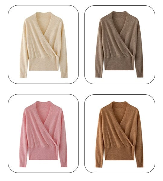LM | Cross V-neck cashmere sweater