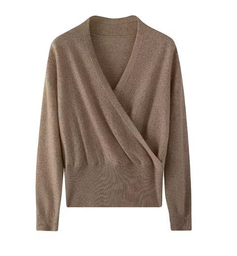 LM | Cross V-neck cashmere sweater