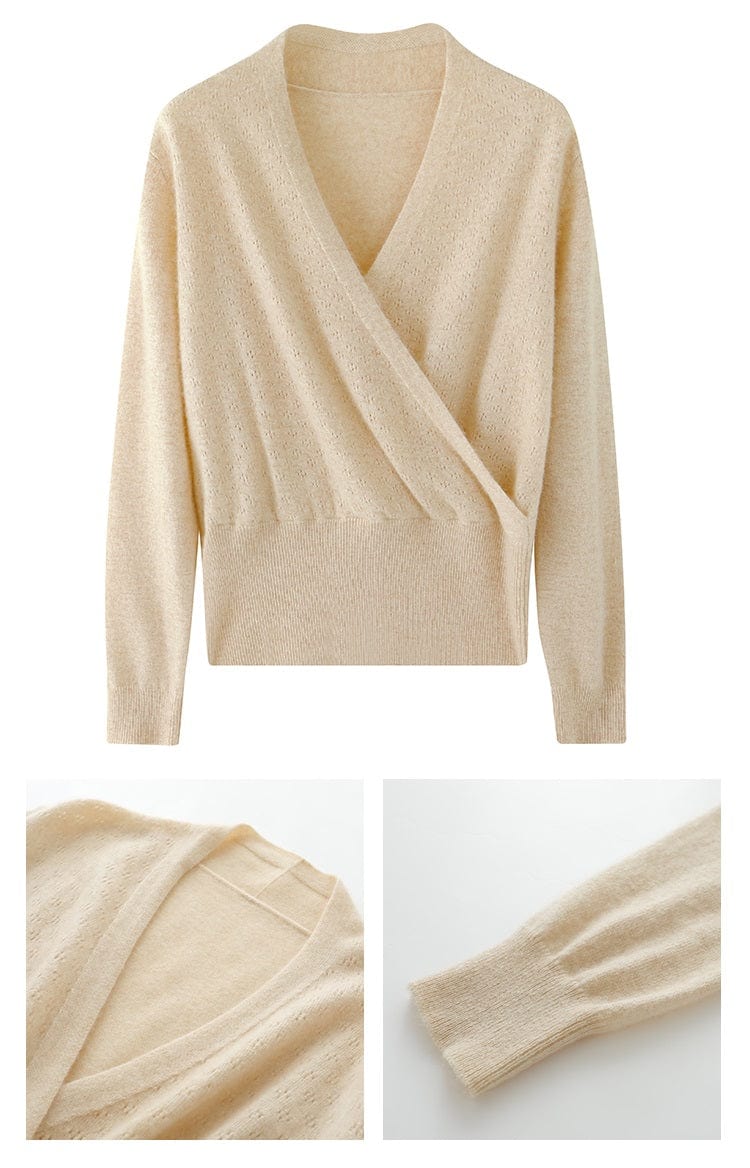LM | Cross V-neck cashmere sweater