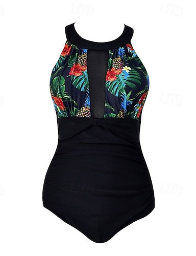 One Piece Swimsuit Mesh Swimwear Swimwear Light Pink Pink Breathable Quick Dry Sleeveless - Swimming Surfing Snorkeling Summer