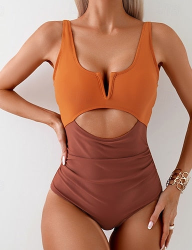 Tankini Two Piece Swimsuit Racerback Cut Out Swimwear Patchwork Swimwear Black Pink Breathable Quick Dry Lightweight Sleeveless - Swimming Surfing Beach Summer Spring