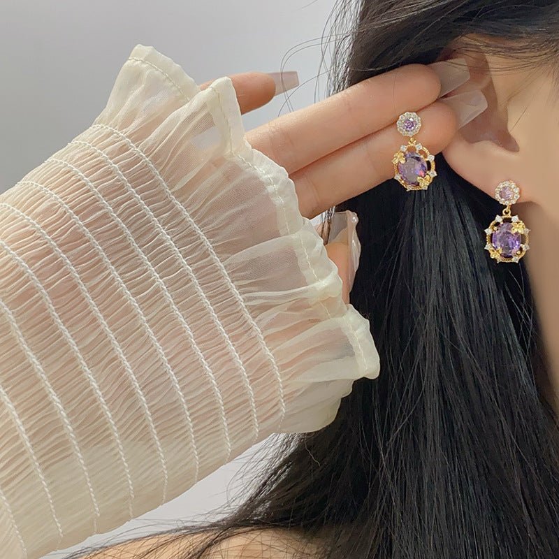 Lilac Butterfly Drop Earrings