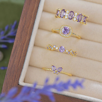 Lilac Butterfly Ring