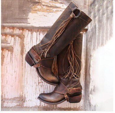 LM | Knee-length leather boots