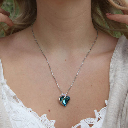 Love Heart Birthstone Healing Energy Necklace Pendant