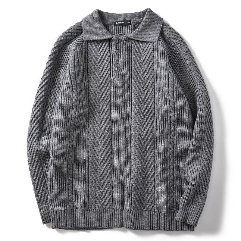 LM | Knitted polo sweater with collar