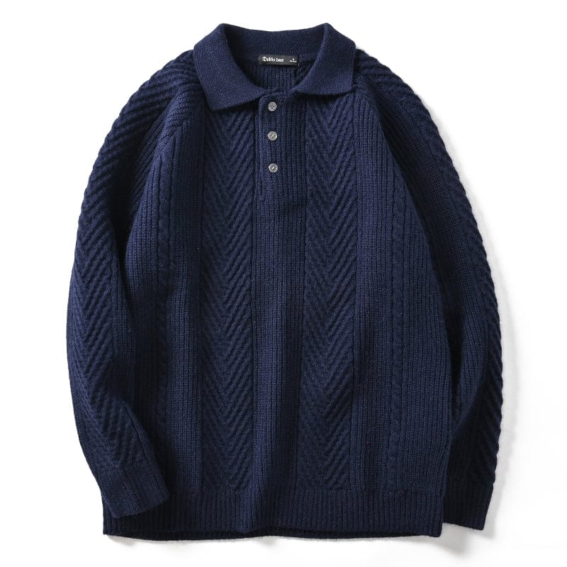 LM | Knitted polo sweater with collar