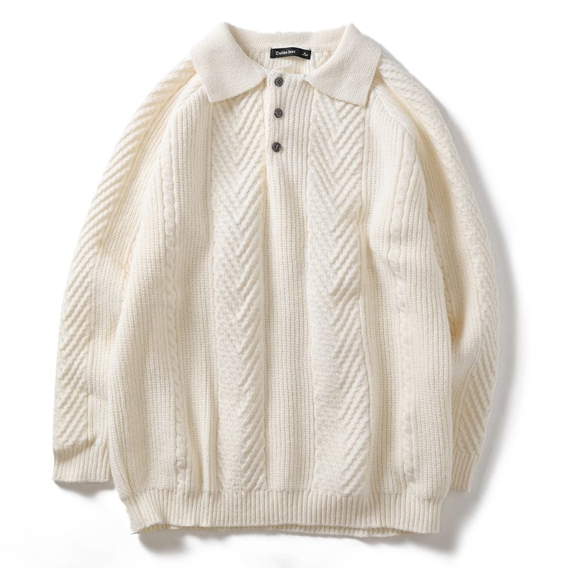 LM | Knitted polo sweater with collar