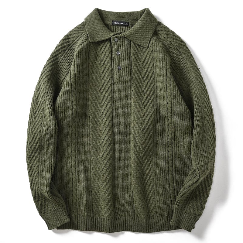 LM | Knitted polo sweater with collar