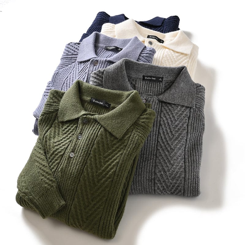 LM | Knitted polo sweater with collar