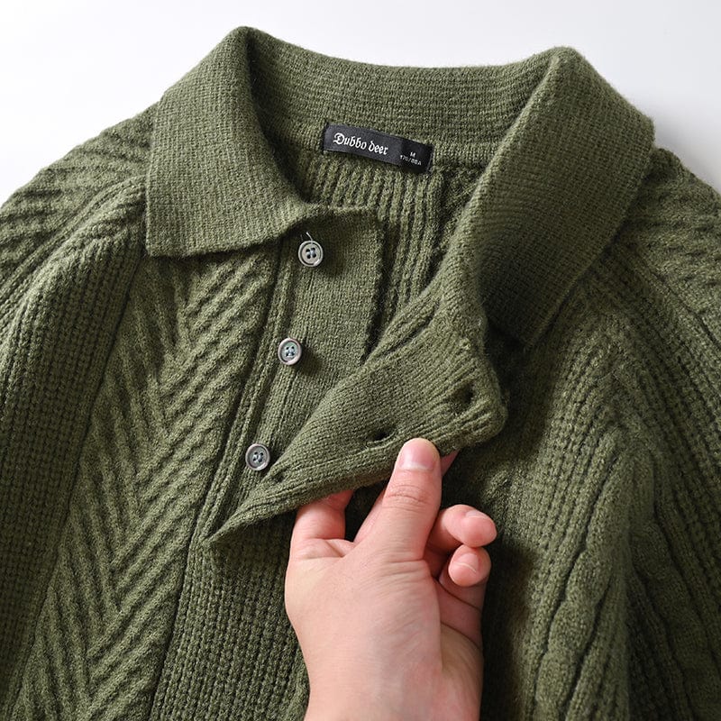 LM | Knitted polo sweater with collar