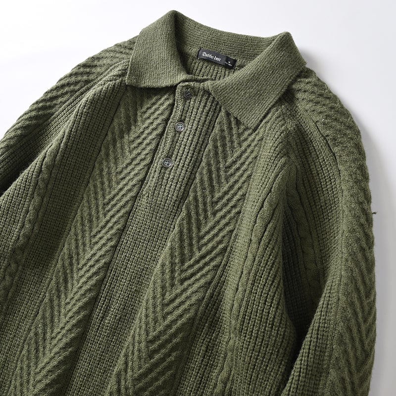 LM | Knitted polo sweater with collar