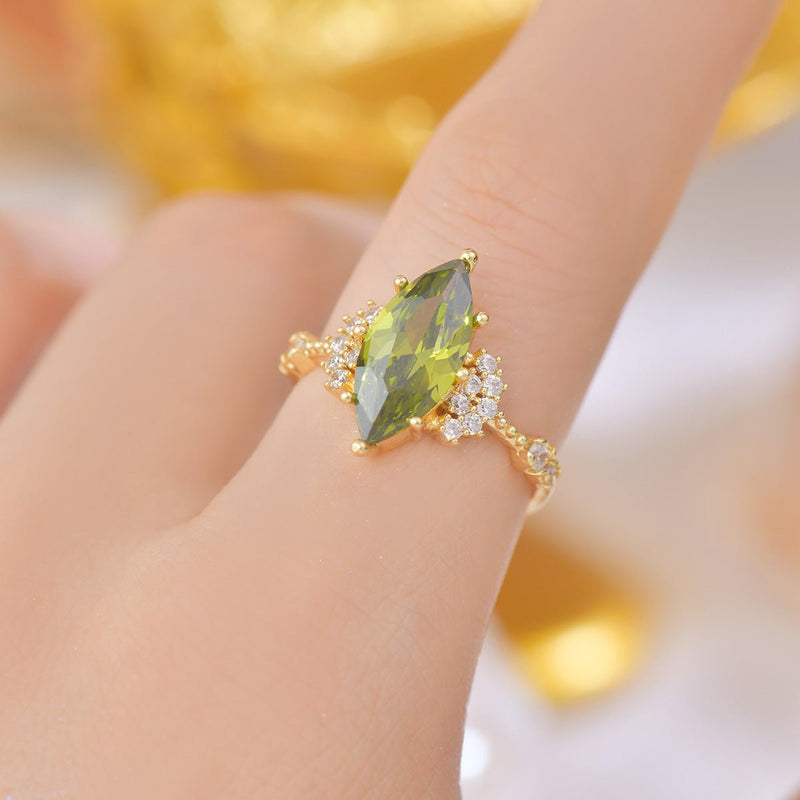 Marquise Peridot Ring