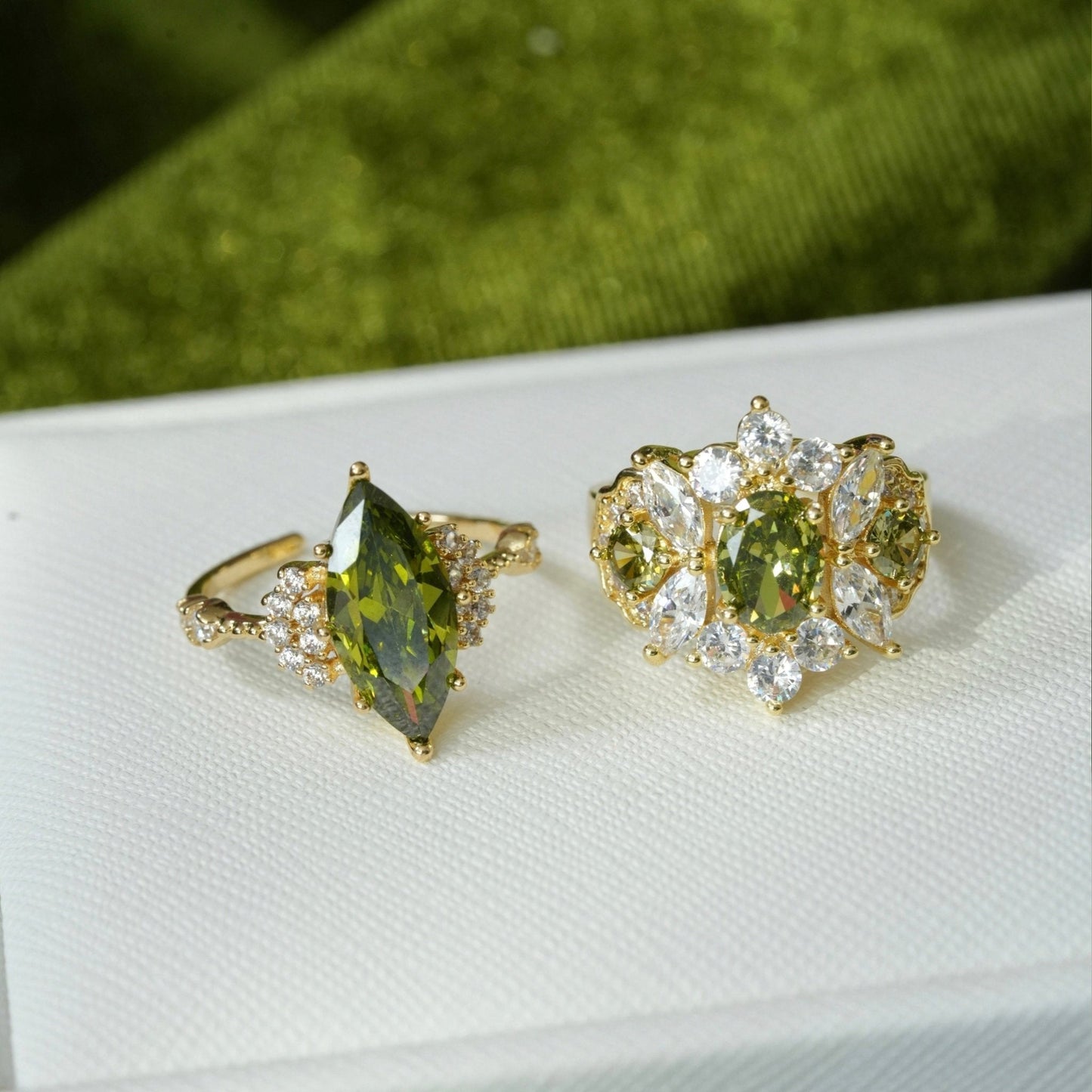 Marquise Peridot Ring