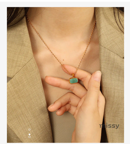 Amalie Amazonite Gold Necklace