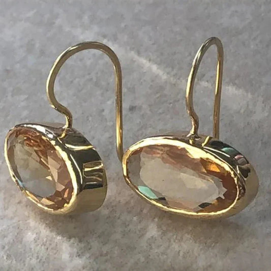 Diala Oval Zircon Earrings