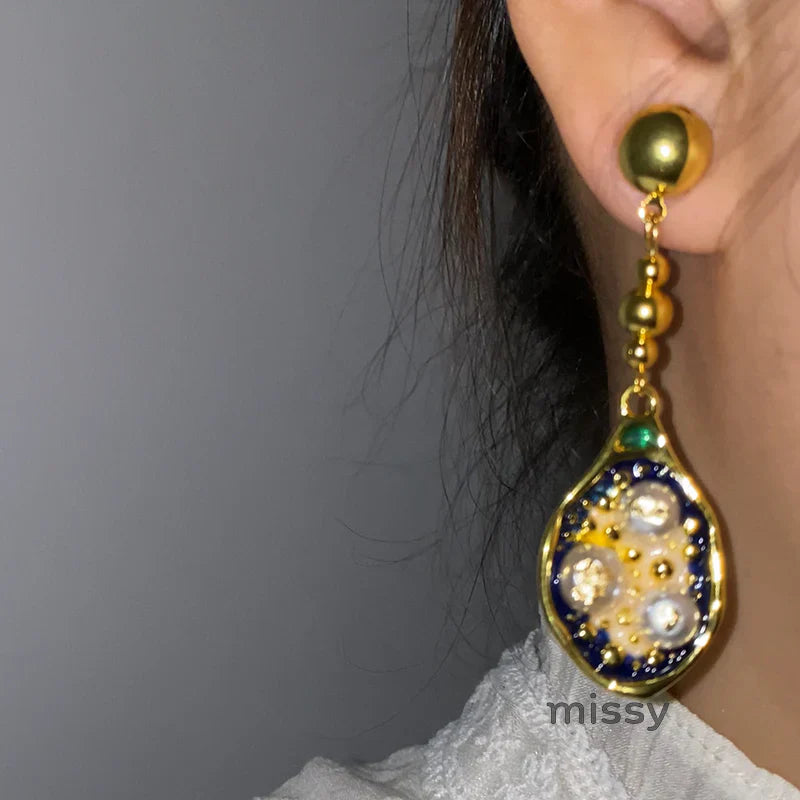 Dream Blue Chinoiserie Earrings