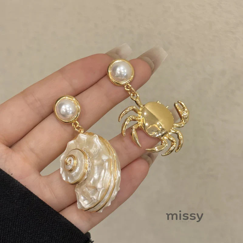 Isabella Asymmetric Ocean Earrings