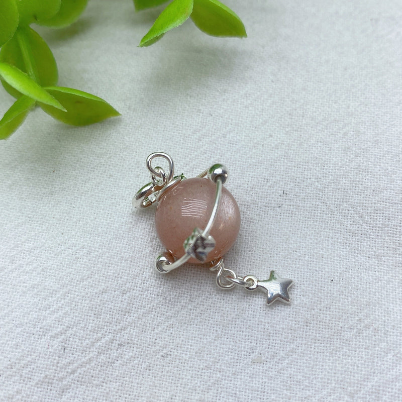 Mixed Crystal Planet Pendant 1.2 Inch Healing Necklace